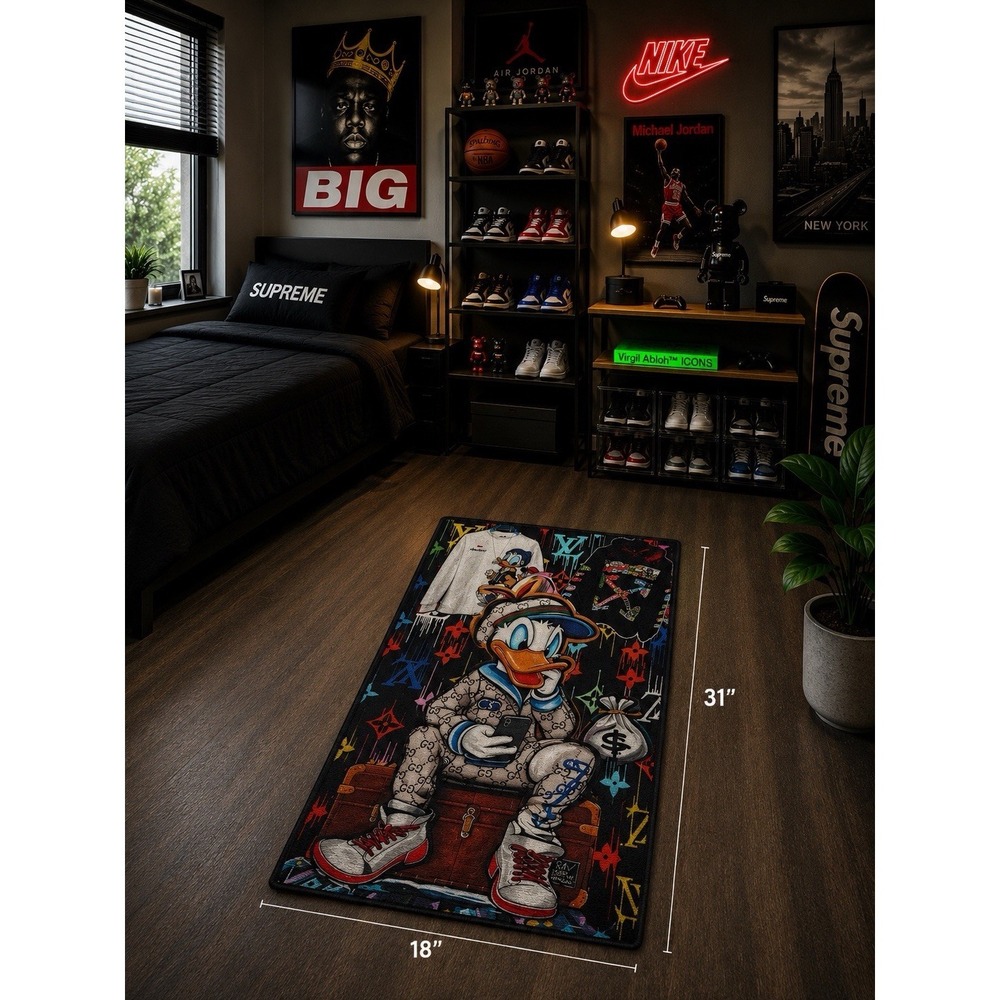 Dripped Out Designer Style Accent Rug – Hype Cartoon Wall Art Decor